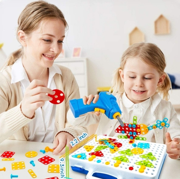 UNIH Toys Unih Kids Drill Set Toys For 3 4 5 Year Old Boys Girls